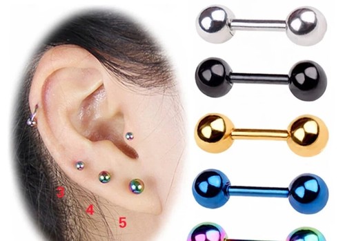 Surgical steel balls ear - steel,