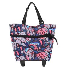  Foldable Shopping Trolley Tote Bag Wheeled Tote Bag Portable Shopping Cart With