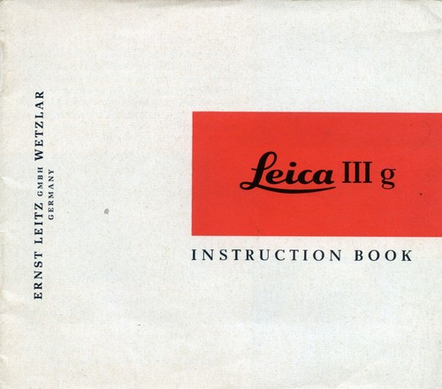 Leica iiig camera instruction - leica,