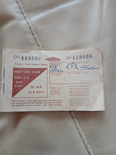 Vintage motor fuel - fuel, ration
