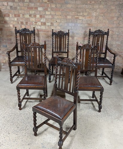 Set antique 1920s oak - 6,