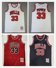 Men's Vest Chicago Bulls NO.33 Pippen Adult Sports Top Retro Stitched