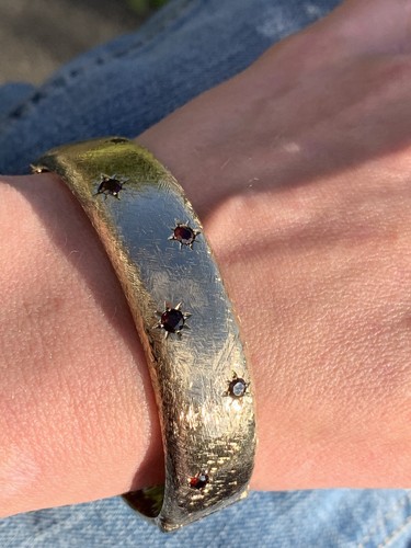 9ct gold bangle celestial - gold, star