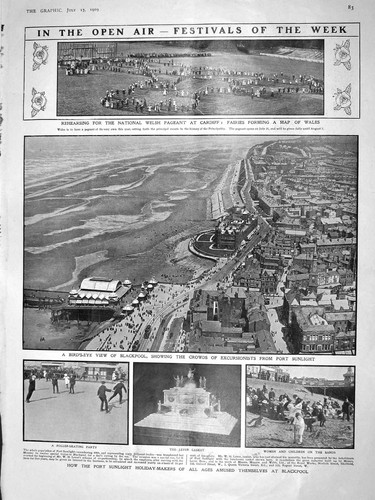 Original old antique print - old,