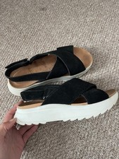 Ladies Clarks 'Dashlite Wish' Casual Leather Sandals - D Fitting