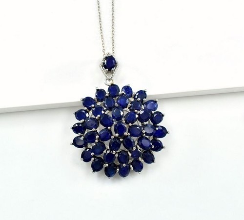 Blue sapphire pendant 925 - blue,