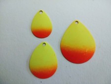 Colorado  Spinner Blades Fishing Lures,  Yel/Orn Splash,   3 Sizes 3 ,4,5. &6 .
