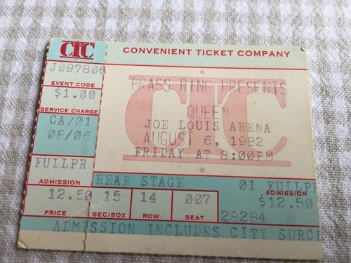 Queen ticket joe louis arena - queen,