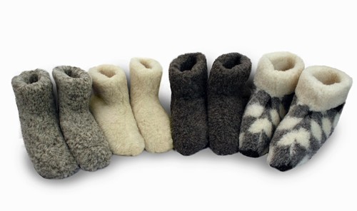 Natural sheep wool boots cozy - sheep,