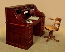 Antique Large Walnut Roll Top