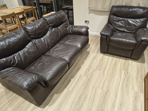 Dfs brown leather seater - dfs,