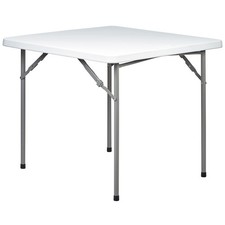 3Ft Square White Folding Table For Picnic/Kitchen/Camping/Dinner/Garden #788