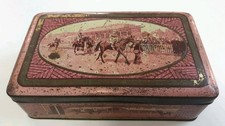 OLD TOLE LITHO BOX DECOR HORSE RACING PUB CARAMEL LYON