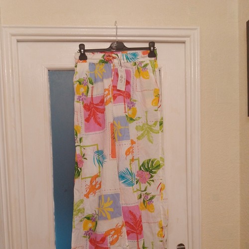 Floral cotton wide leg - floral,