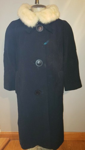 Vintage 1950 era black wool - vintage,