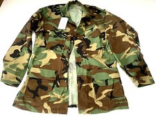 NEW US Military Woodland camo Coat, Hot Weather Ripstop Mans size Large X-Long 