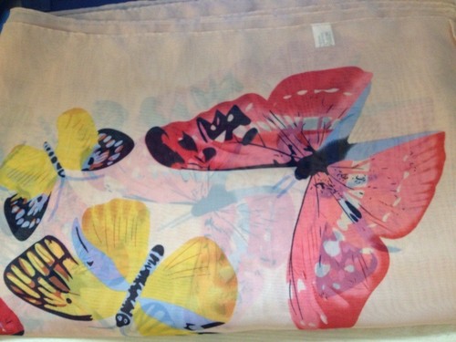 Silk feel butterfly print - feel,