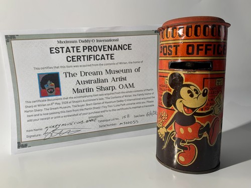 1930s mickey mouse tin post - 1930s,