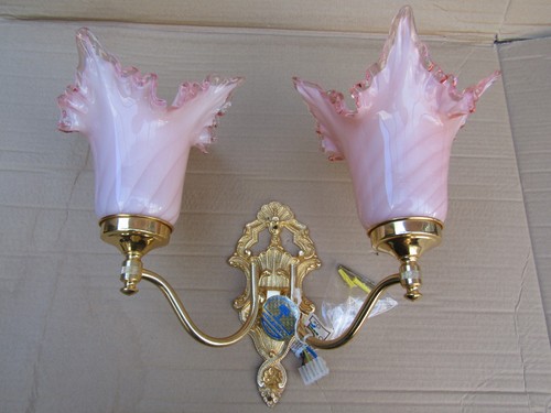Brass wall light - wall, by