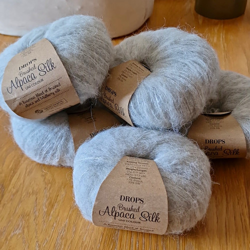 Drops brushed alpaca silk grey - drops,