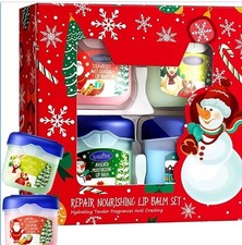 4PCS Christmas Lip Balm Gift Set - Hydrating Lip Care for Dry Chapped Lips