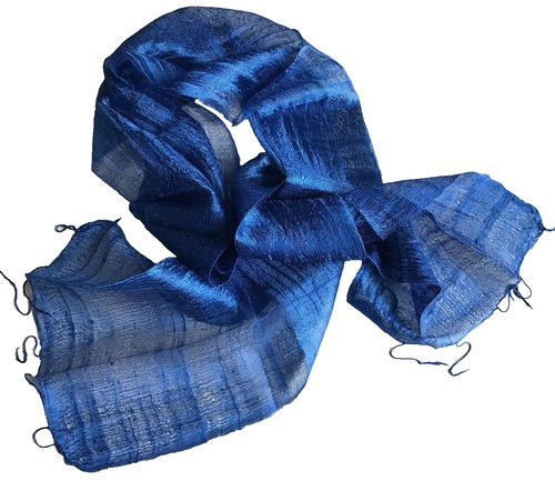 Royal blue silk scarf - blue,