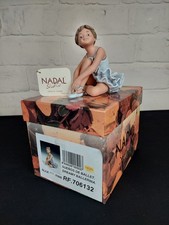 Nadal Porcelain Figurine, Ballerina Sitting Down, Collectable, No Longer Sold