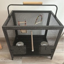 Wrought Iron Large Parrot Bird Cage fr Conure Lovebird Portable Flight Bird Cage