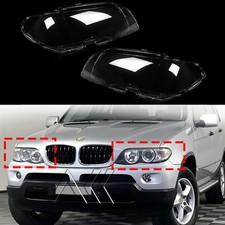 FIT FOR BMW X5 E53 LCI 2004-2006 PAIR SIDE HEADLIGHT LENS COVER HEADLAMP SHELL