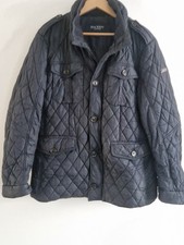 HACKETT Blue Quilted Technical Coat Size L