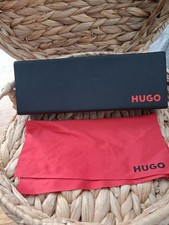 Hugo Boss black magnetic hardshell foldable glasses case with cloth in ex cond