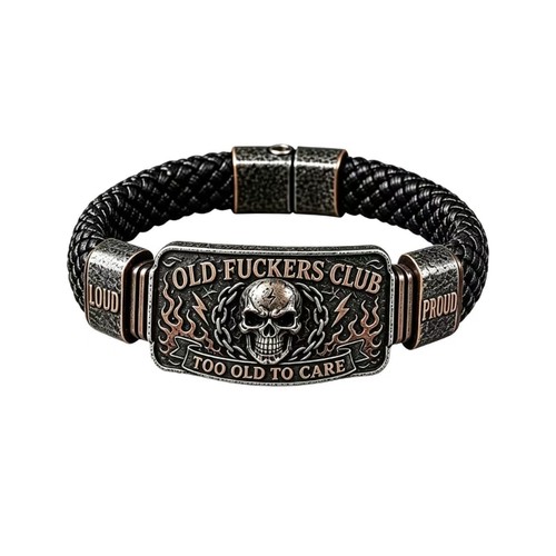 Old iron skull flame plaited - old,