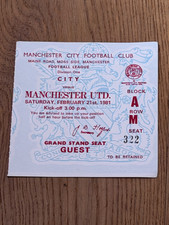 TICKET 1980/81 Man City v