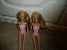 BARBIE TWINS!2 LOVELY UNUSUAL BARBIE DOLLS 11.5" C2015 SPARKLY INTEGRAL OUTFITS