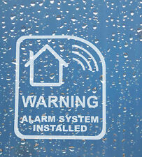 2 x WARNING ALARM SYSTEM INSTALLED  VINYL STICKER/ WINDOW WARNING SECURITY SIGNS