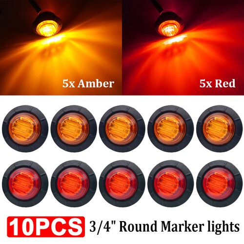 10x amber red small round - red, side