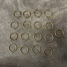 17 Brass Effect Curtain Rings Heavy Weight