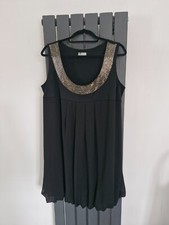 ROGERS & ROGERS Black Party Evening Dress.Silver Front Detail.Size 20. Very nic