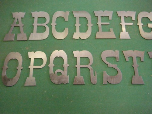 Western style metal - metal, letters