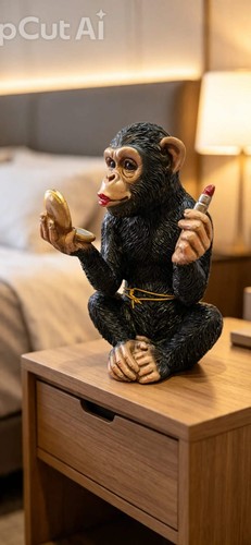 Cheeky monkey with lipstick - monkey,