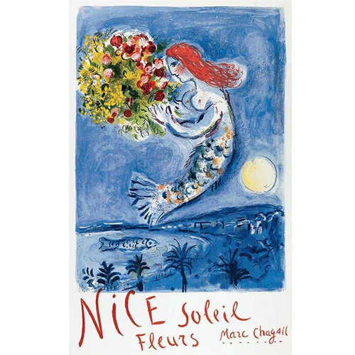 1962 marc chagall poster nice - chagall, "nice