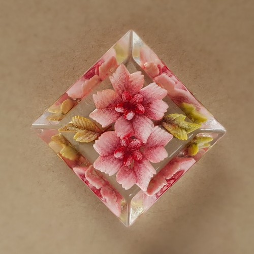 Vintage lucite brooch deep - lucite,