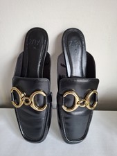 Zara black flat buckle detail