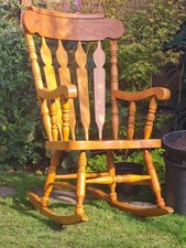 Rocking Chair ,Handcrafted White and Red  Oak HighBacked Chair