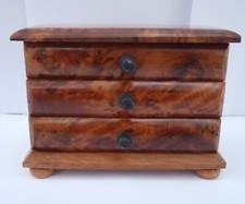 RARE THUYA WOOD   SMALL CHEST OF DRAWERS JEWELLERY BOX