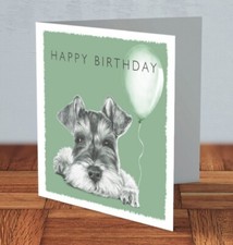 Schnauzer dog Birthday Card 15