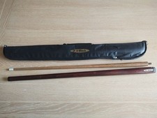 Pot Black 2 Piece Pool / Snooker Cue Great Condition Dark Wood Grain With Case