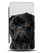 Black Pug Puppy Flip Wallet
