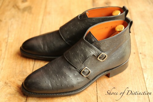 Santoni blue ostrich leather - blue,