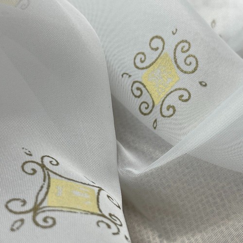 White sheer voile - sheer, gold